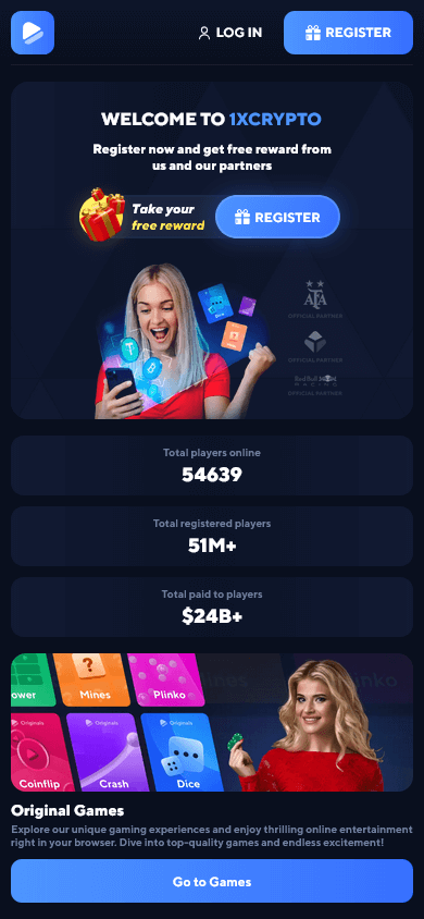 1xcrypto Casino Mobile screenshot